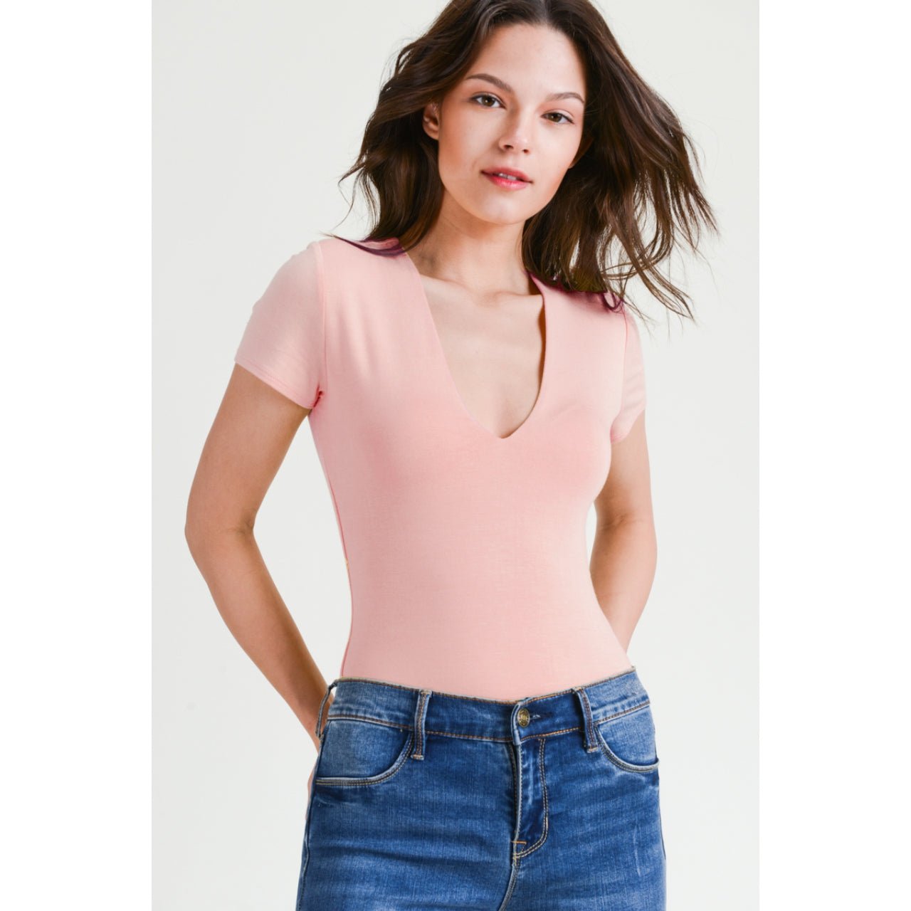 Deep V Double Layer Bodysuit - The Graphic Tee