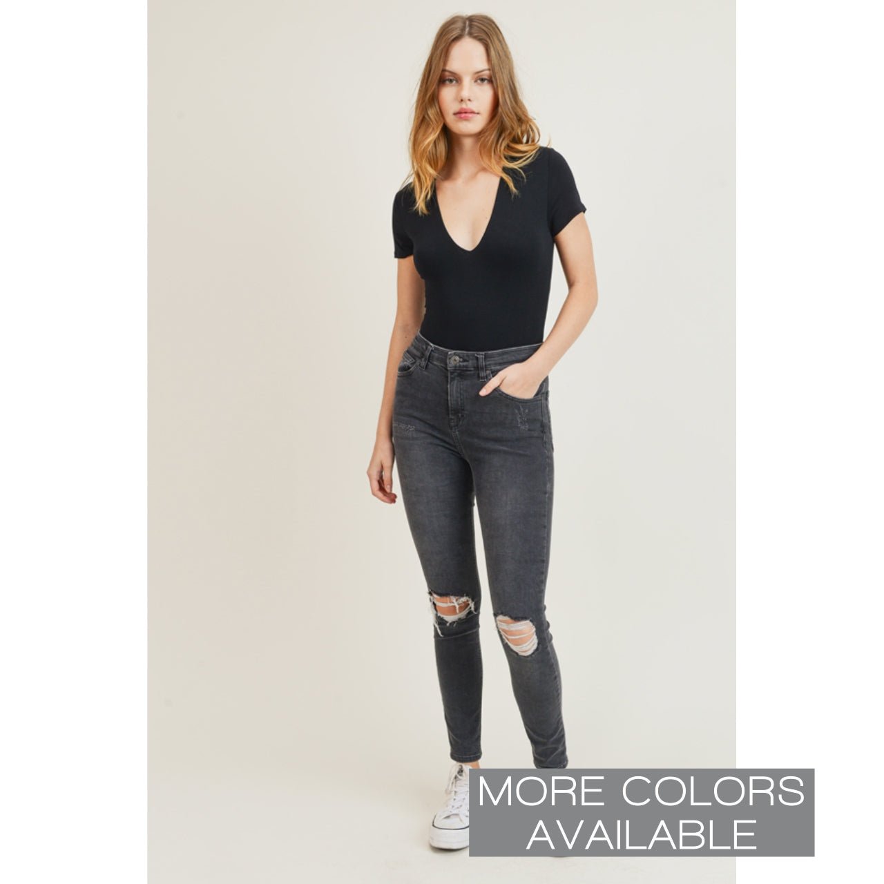 Deep V Double Layer Bodysuit - The Graphic Tee