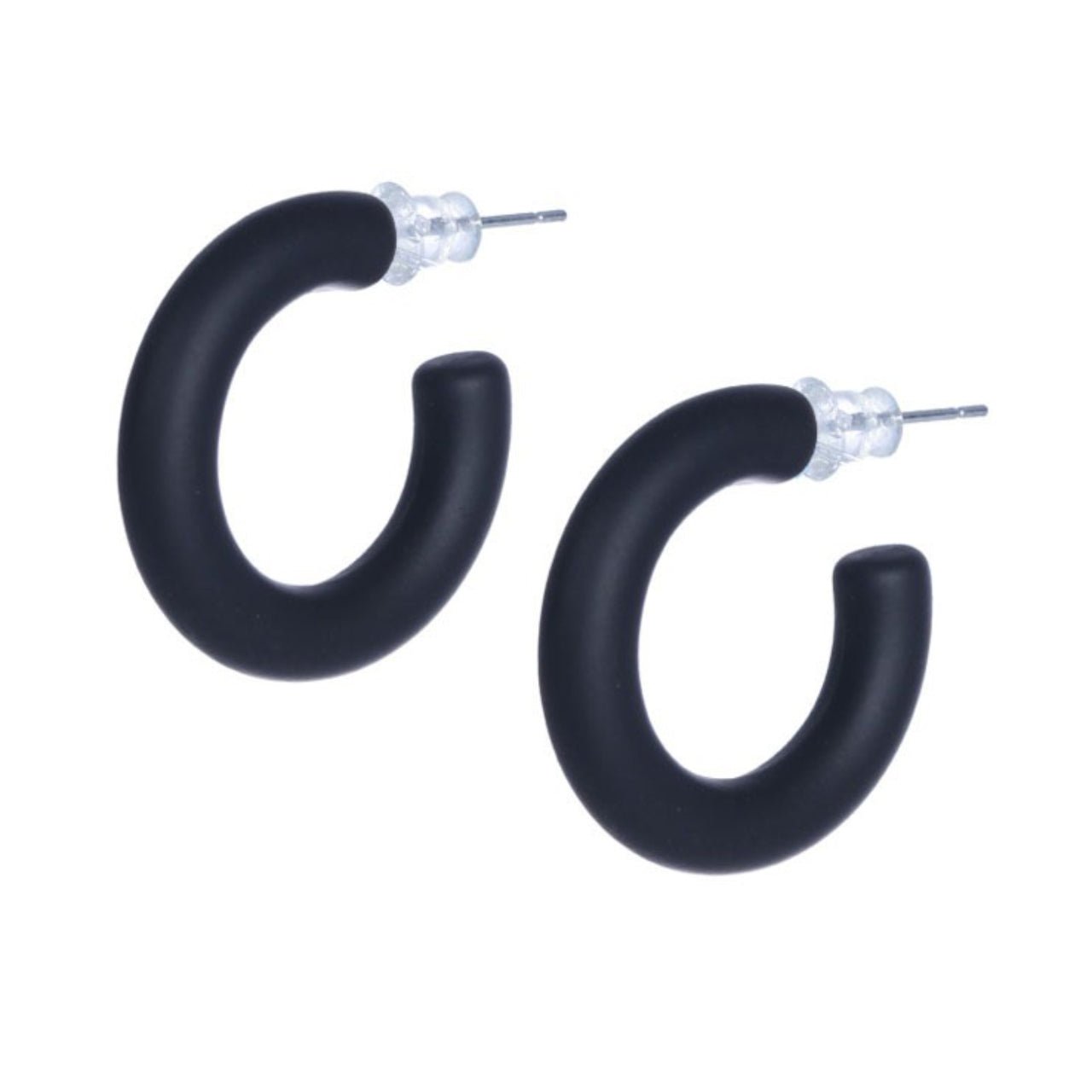 Della Rubber Coated Hoop Earrings - The Graphic Tee