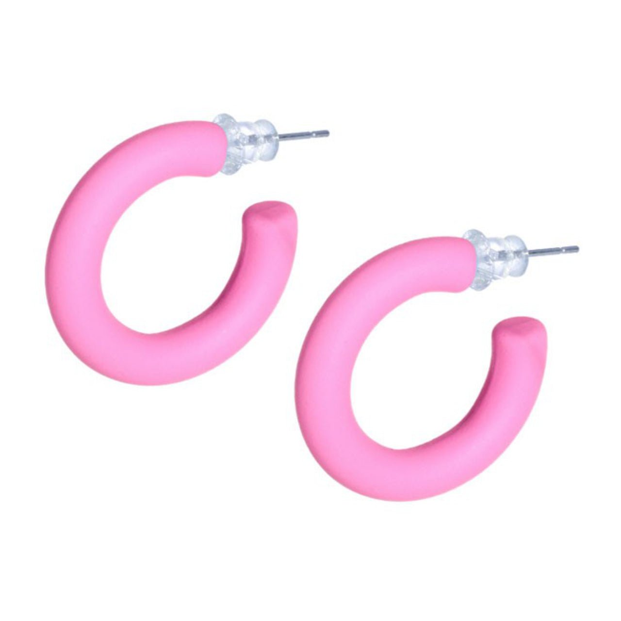 Della Rubber Coated Hoop Earrings - The Graphic Tee