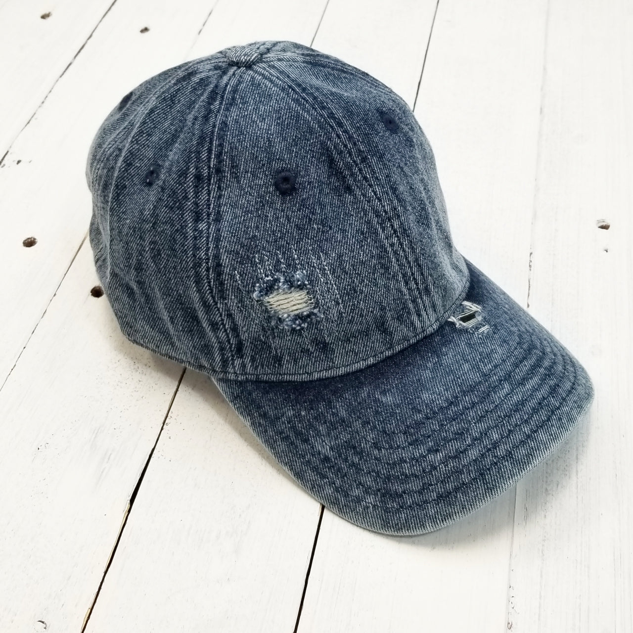 Distressed Denim Cap - The Graphic Tee