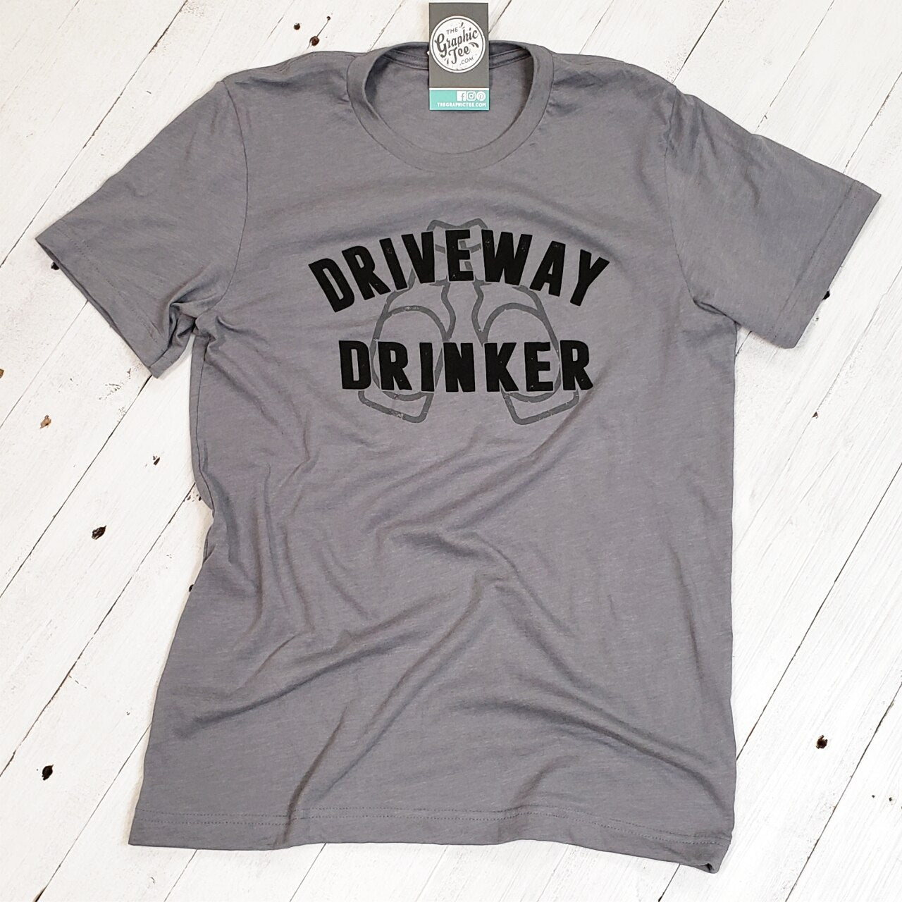 Driveway Drinker - Heather Storm Tee - The Graphic Tee