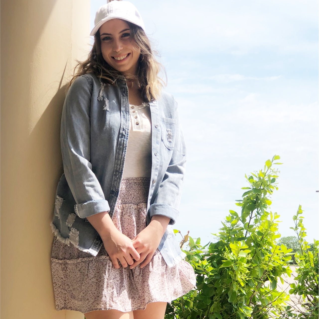 Elsie Floral Smocked Waist Skirt - The Graphic Tee