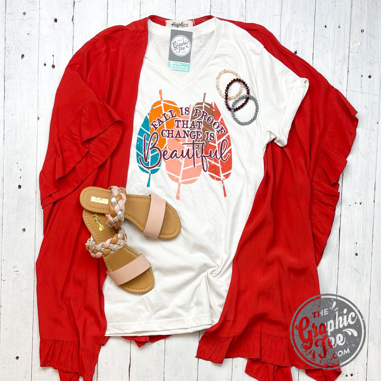 Fall is Proof That Change is Beautiful V-Neck Tee - The Graphic Tee