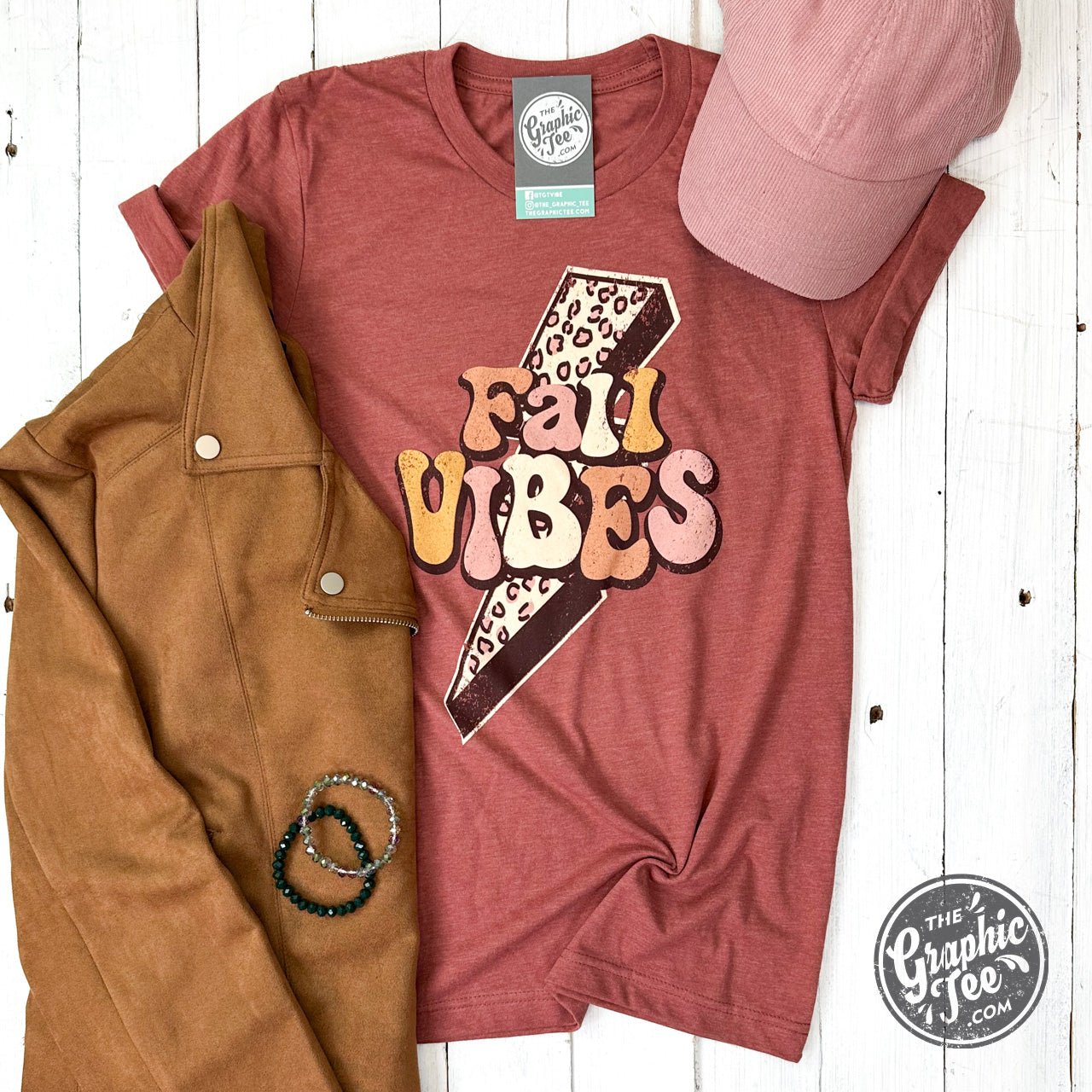 Fall Vibes Lightning Bolt Short Sleeve Tee - The Graphic Tee