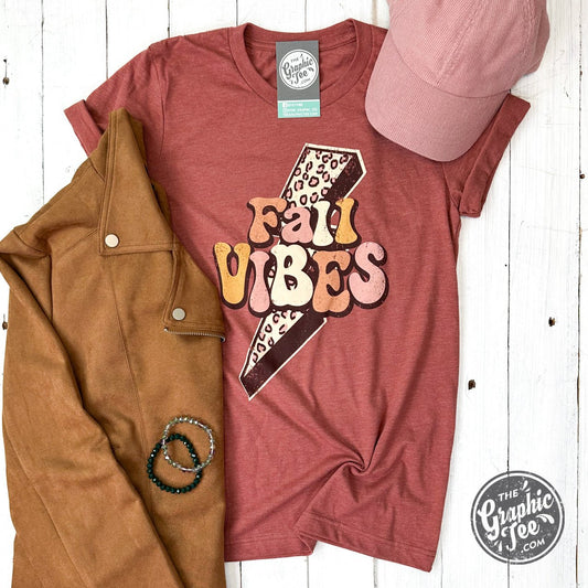 Fall Vibes Lightning Bolt Short Sleeve Tee - The Graphic Tee