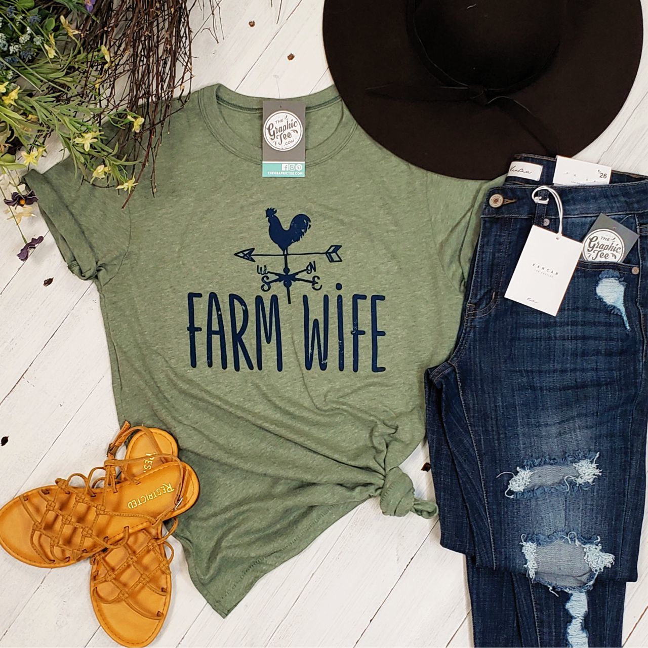 Farm Wife - Adult Vintage Tee - The Graphic Tee