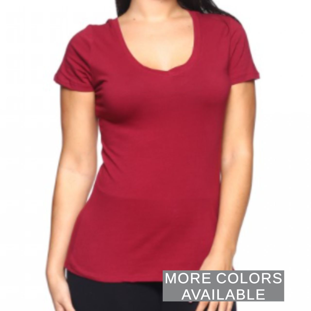 Fitted V-Neck Short Sleeve Top - The Graphic Tee