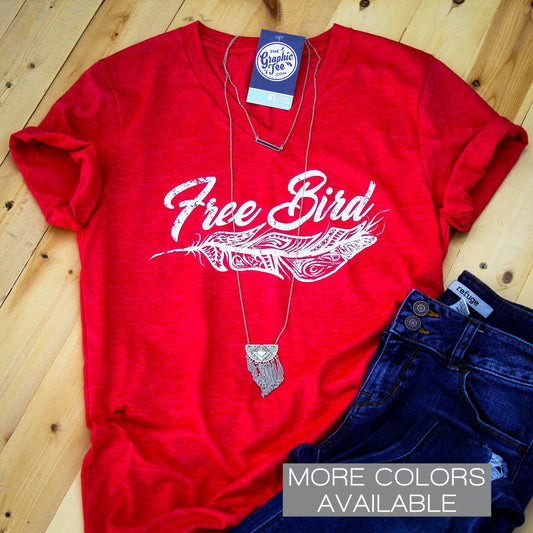 Free Bird - Unisex V-Neck Tee - The Graphic Tee