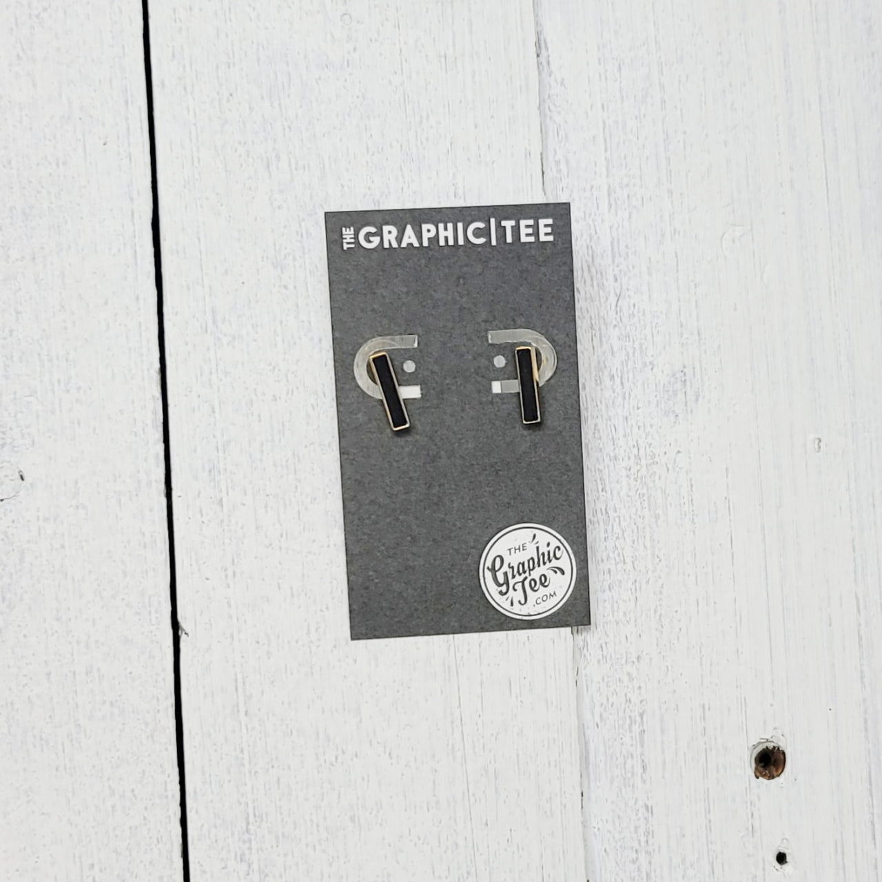 Geometric Wood and Metal Stud Earrings - The Graphic Tee