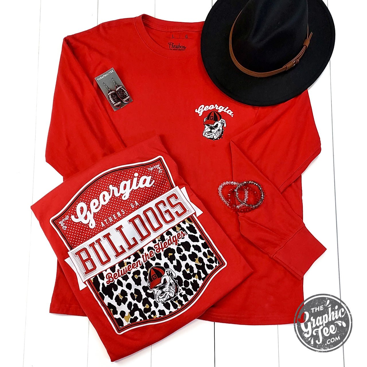 Georgia Dawgs Licensed Red Long Sleeve Unisex Tee - The Graphic Tee