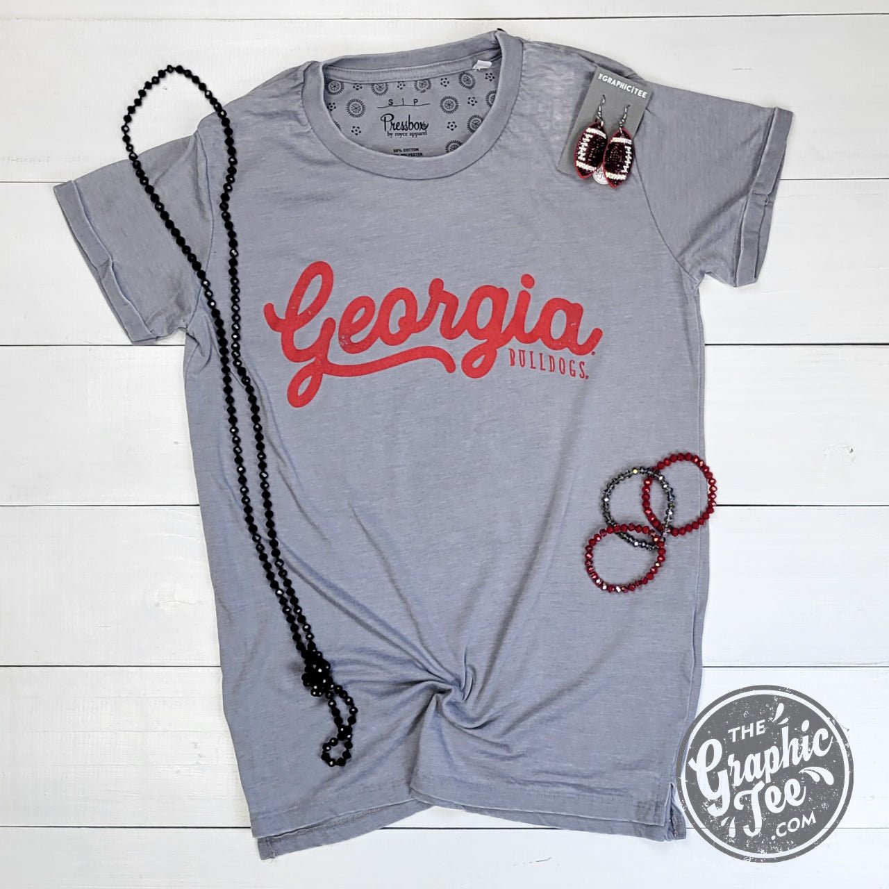 Georgia Short Sleeve Crewneck Vintage Boyfriend Top - The Graphic Tee