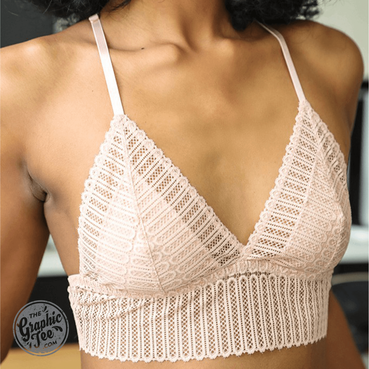 Georgie Ribbed Boho Lace Racerback Bralette - The Graphic Tee