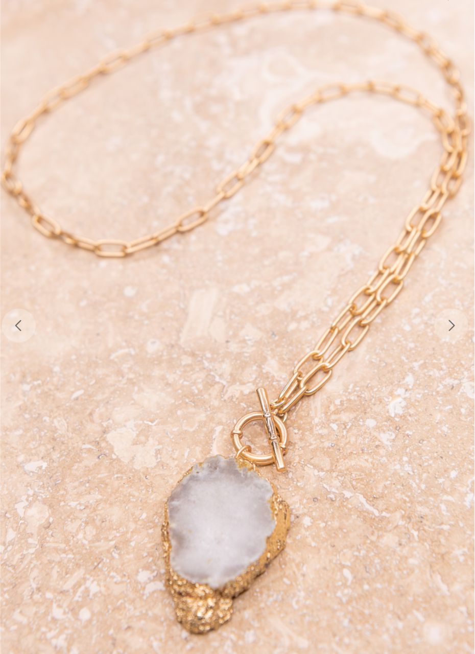 Gia White Stone Necklace - The Graphic Tee