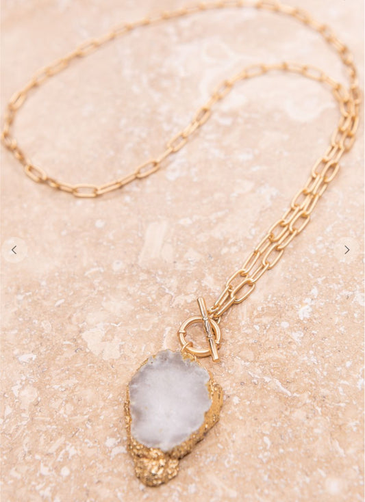 Gia White Stone Necklace - The Graphic Tee