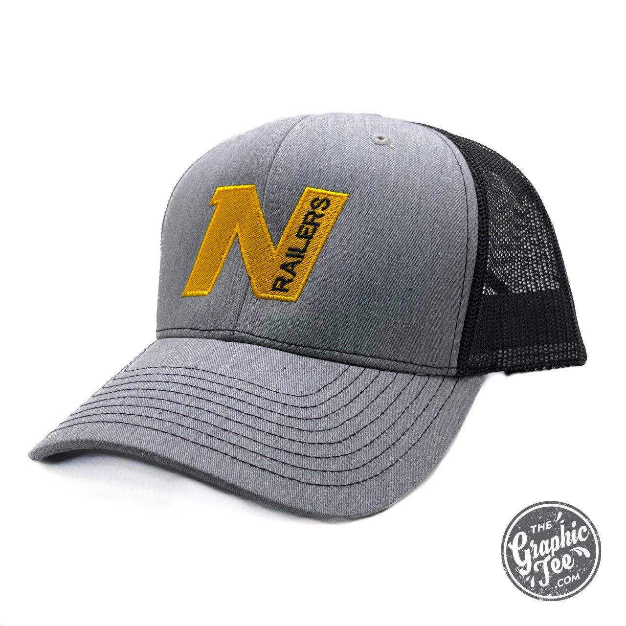 Gold "N" Railers - Grey & Black Snapback Cap - The Graphic Tee