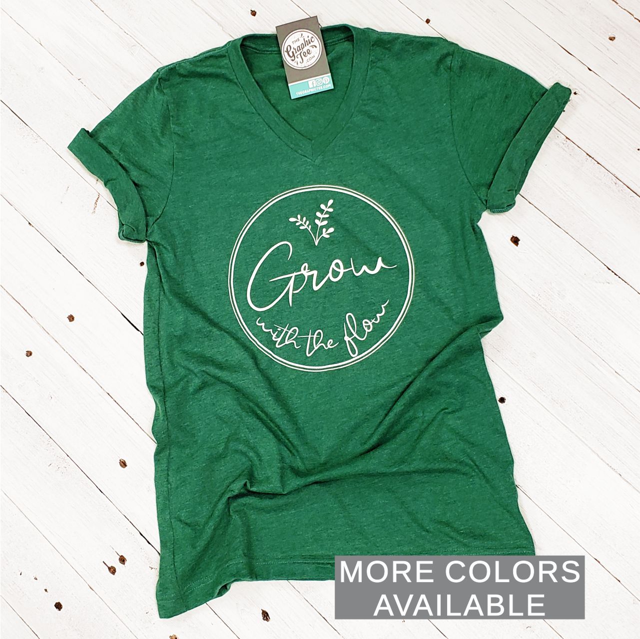Grow with the Flow - Unisex V-neck Tee - The Graphic Tee