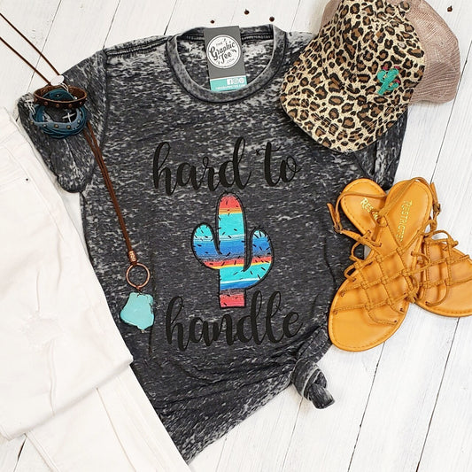 Hard to Handle - Grey Acid Wash Tee - The Graphic Tee