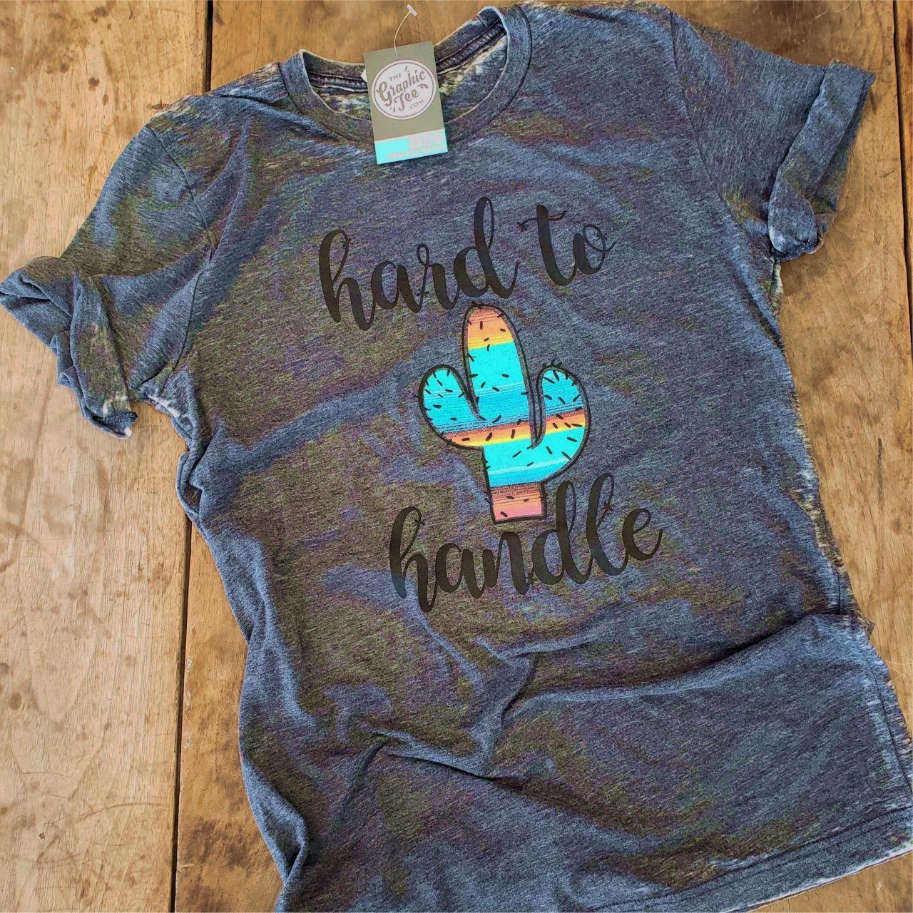 Hard to Handle - Grey Acid Wash Tee - The Graphic Tee