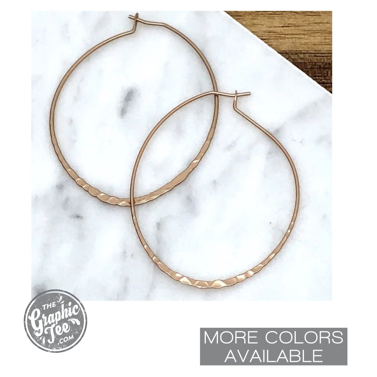 Hemma Hammered Oval Hoop Earrings - The Graphic Tee