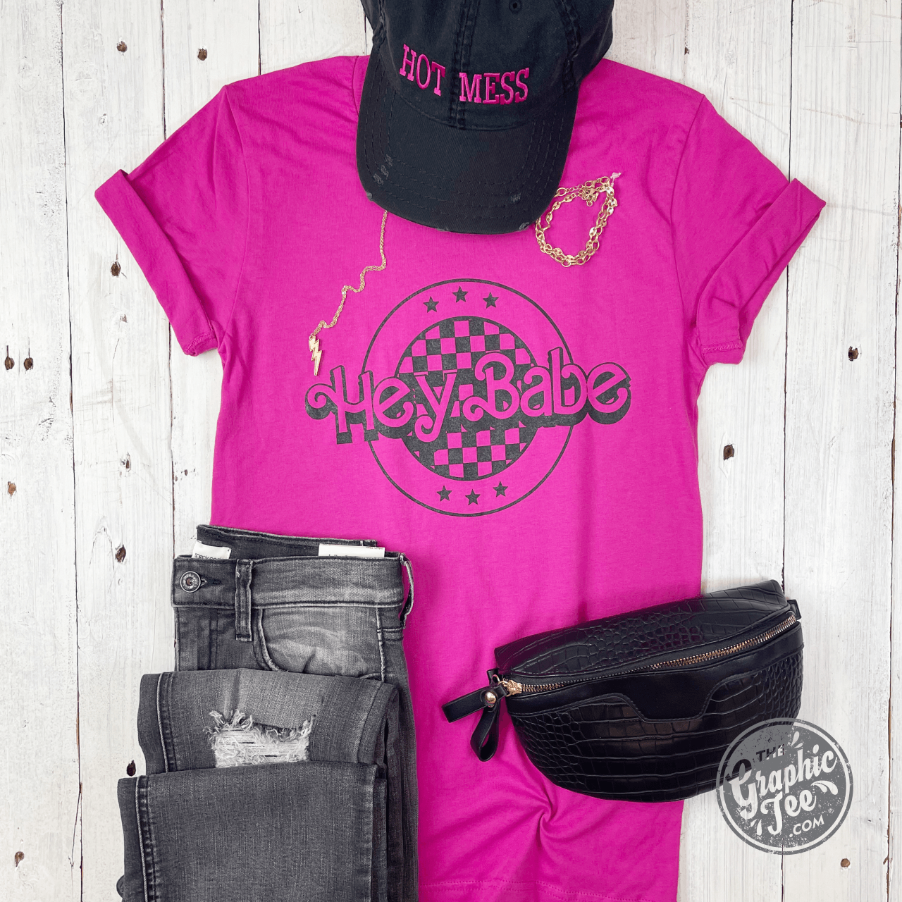 Hey Babe Pink Unisex Short Sleeve Tee - The Graphic Tee