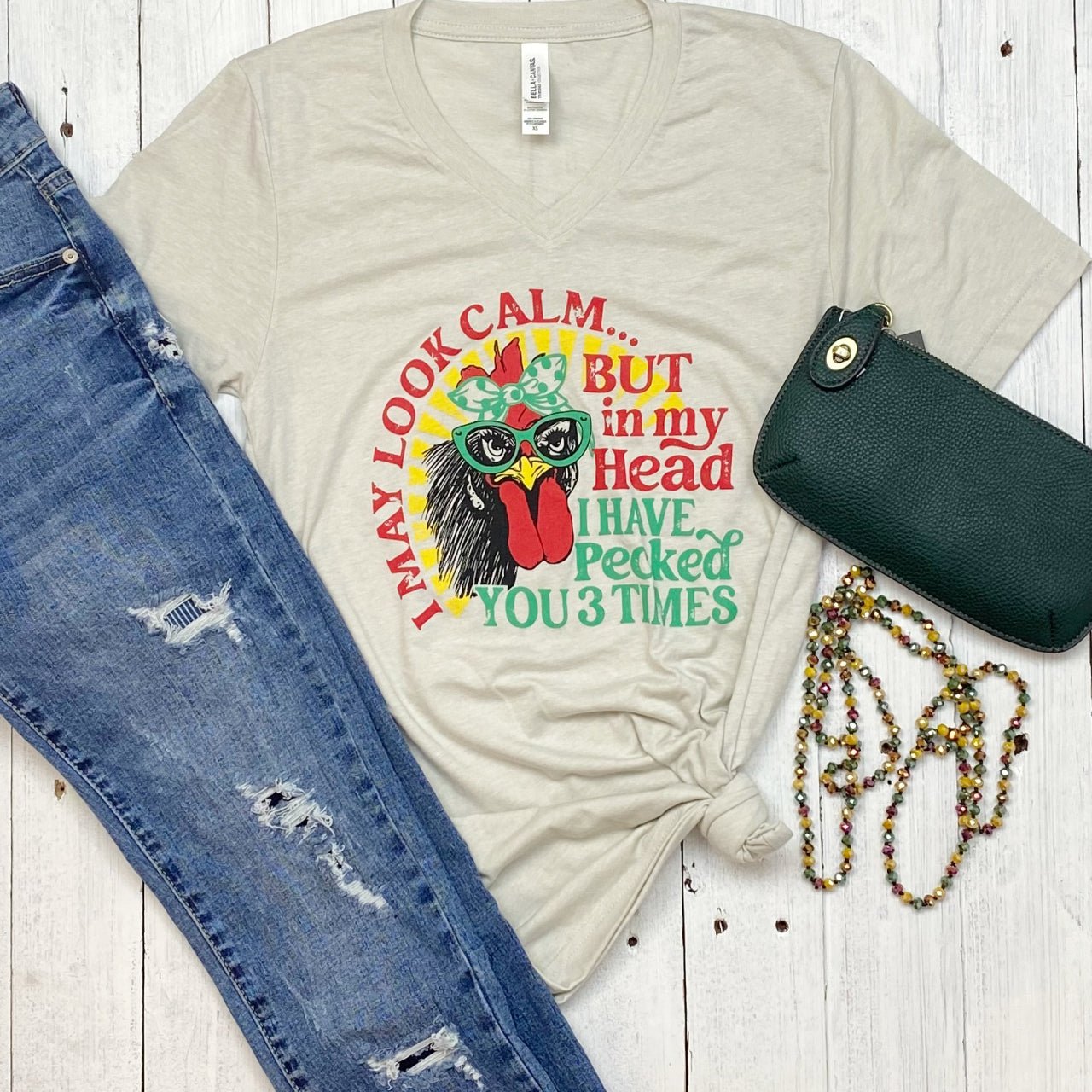 I May Look Calm but... - V-Neck Tee - The Graphic Tee