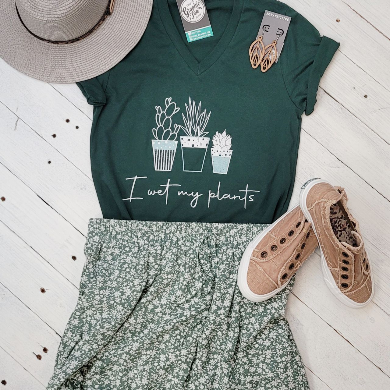 I Wet My Plants V Neck Unisex Tee - The Graphic Tee