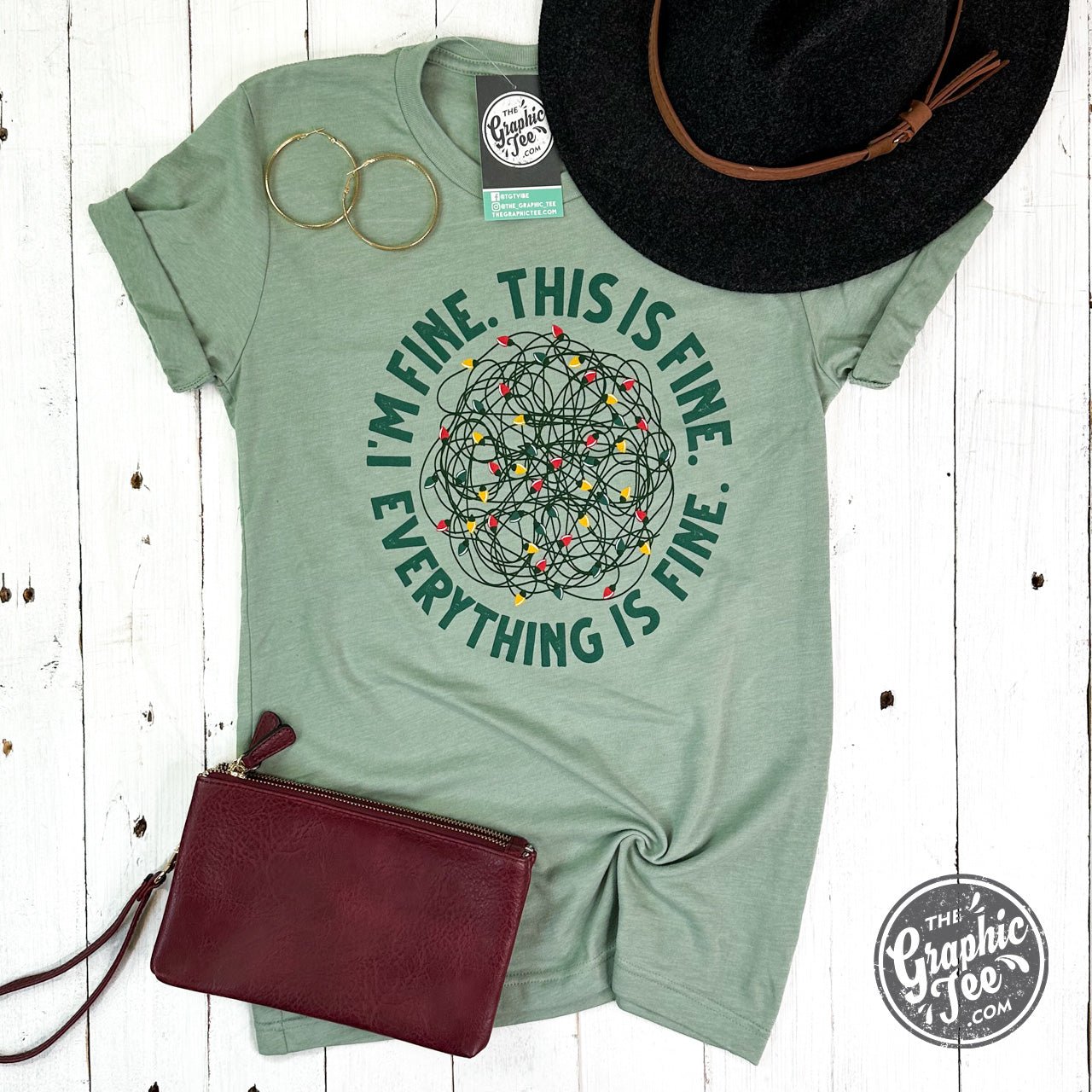 I'm Fine. This is Fine. Everything is Fine. Heather Sage Unisex Short Sleeve Tee - The Graphic Tee