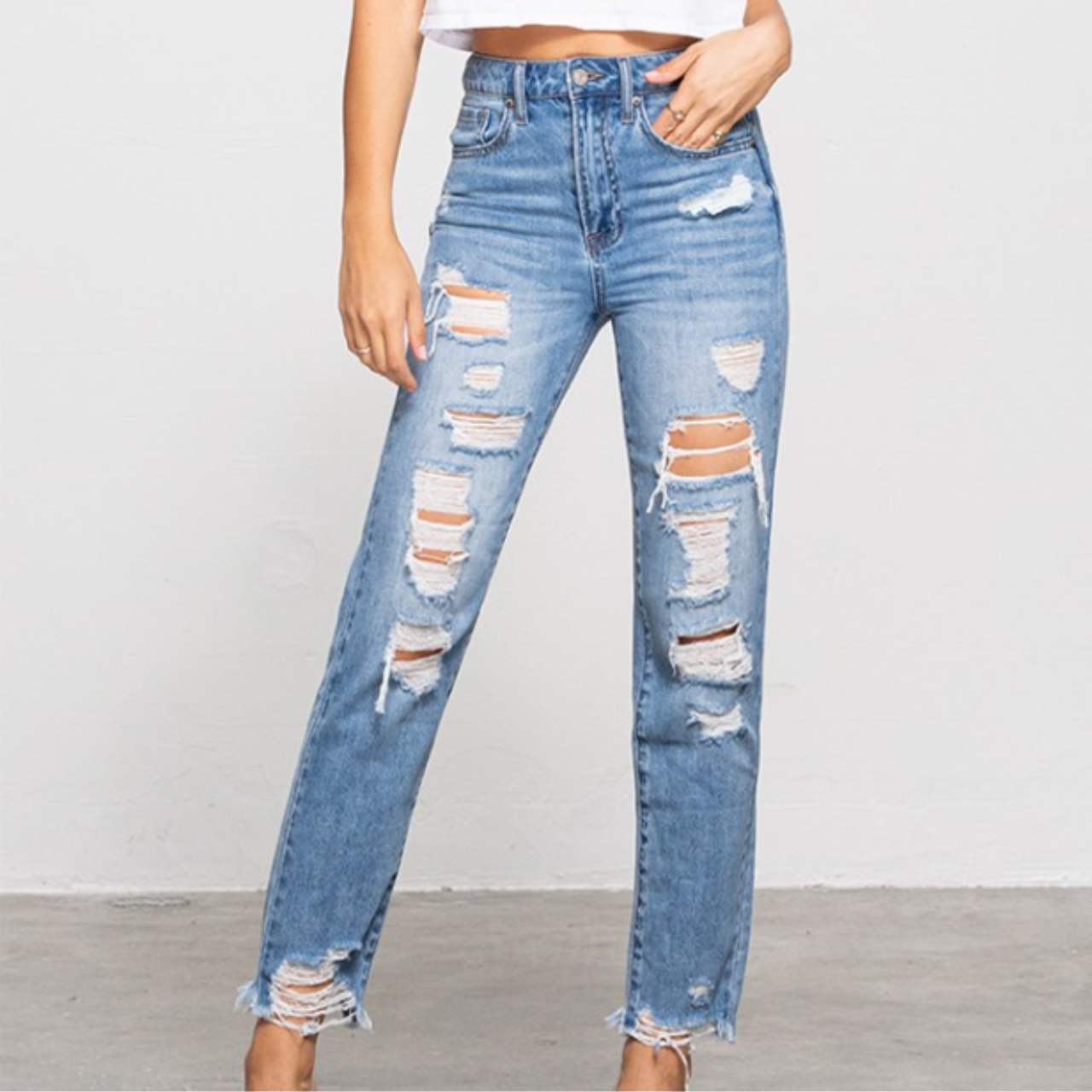 Insane Gene High Waisted Girlfriend Jeans - The Graphic Tee