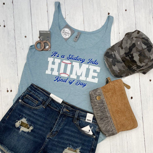 It's A Sliding Into Home Kind Of Day Ladies Tank - The Graphic Tee