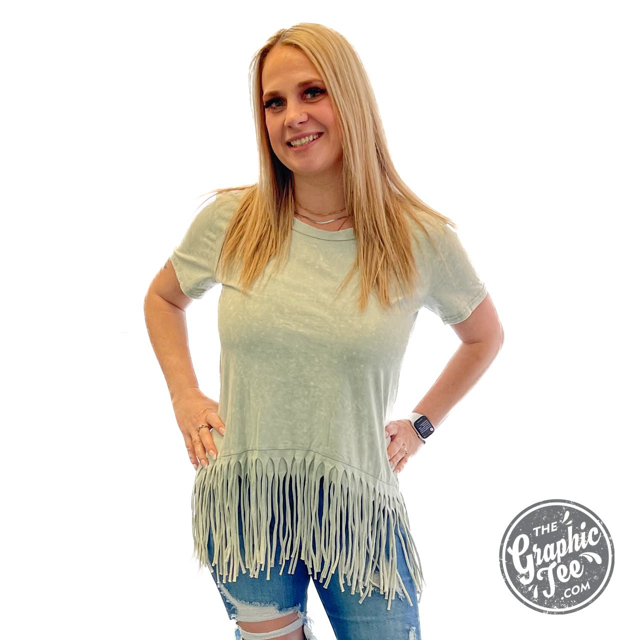 Jaycie Fringe Short Sleeve Top - The Graphic Tee