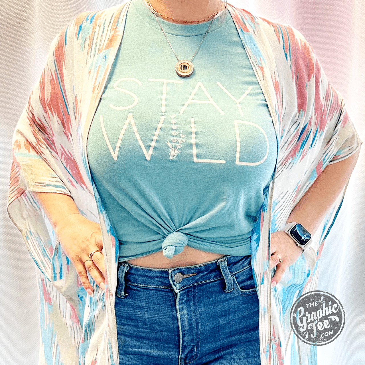 Jessica Blush and Sky Kimono - The Graphic Tee