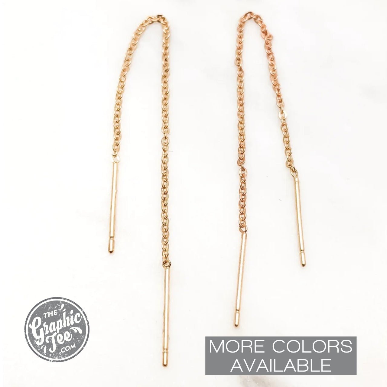 Jet Threader Chain Earrings - The Graphic Tee