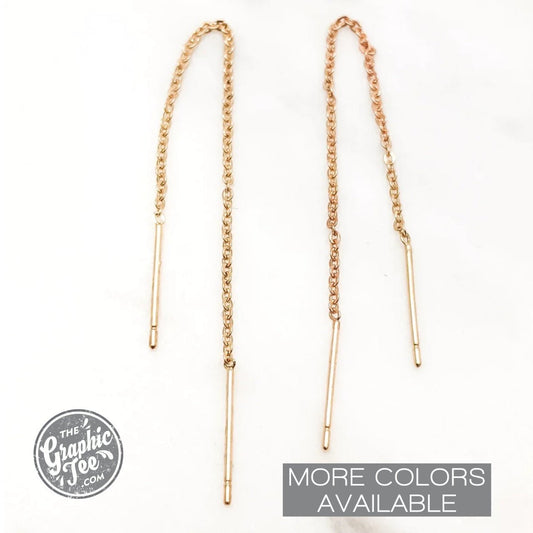 Jet Threader Chain Earrings - The Graphic Tee