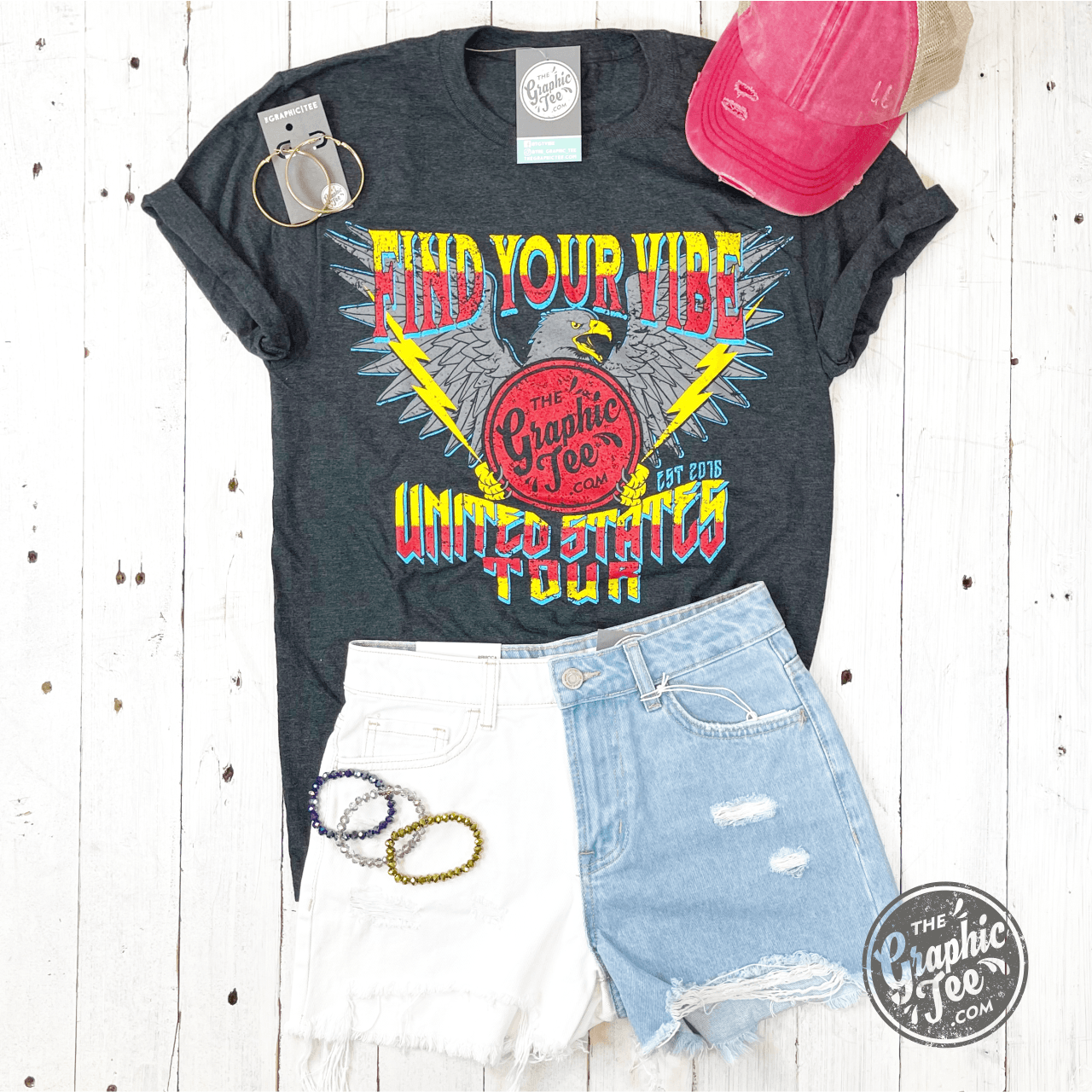 Joanie Vervet High Rise Short With Blocking Detail - The Graphic Tee