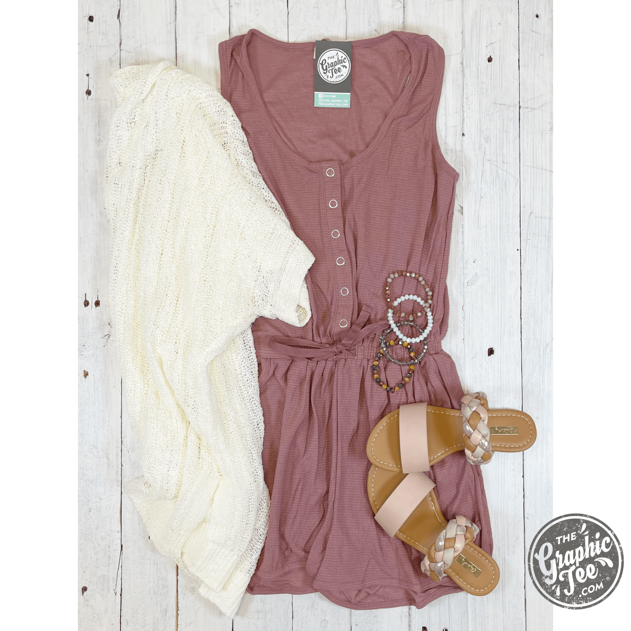 Jude Button Down Romper - The Graphic Tee
