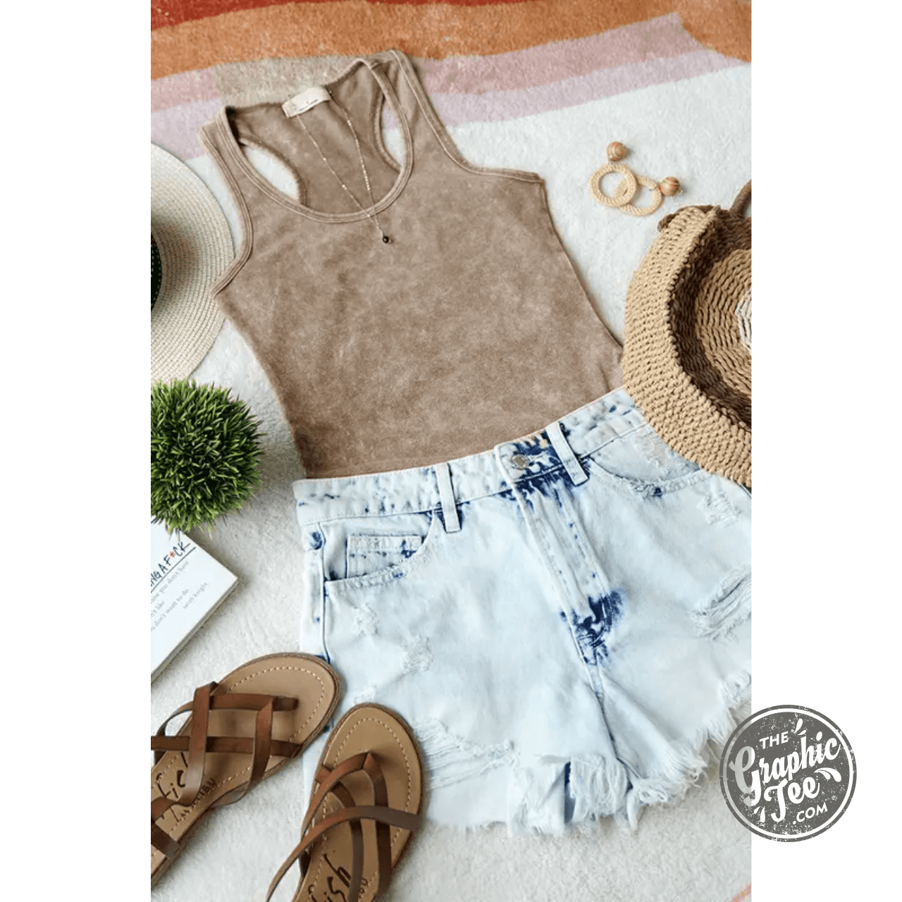 Jules Washed Cotton Bodysuit with Snap Closure - The Graphic Tee
