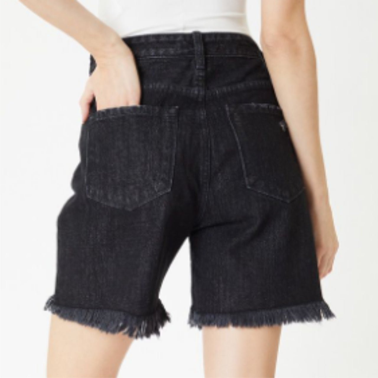 KanCan High Rise Dark Denim Shorts - The Graphic Tee