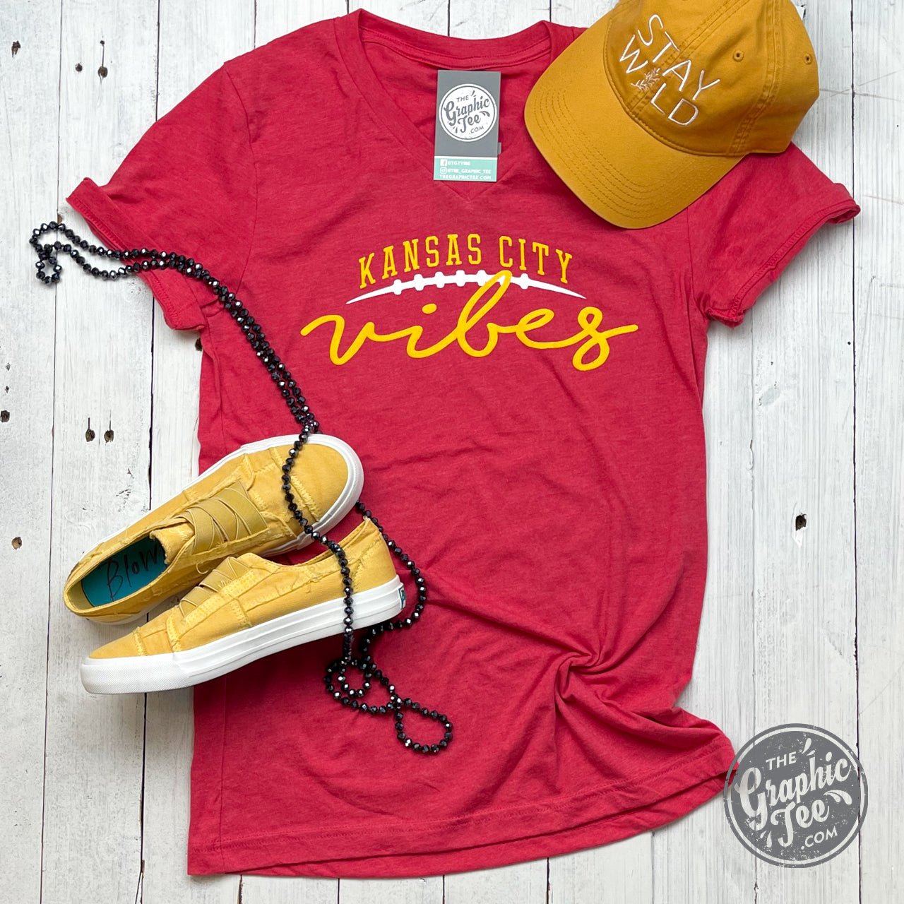 Kansas City Vibes V-Neck Short Sleeve Tee - The Graphic Tee