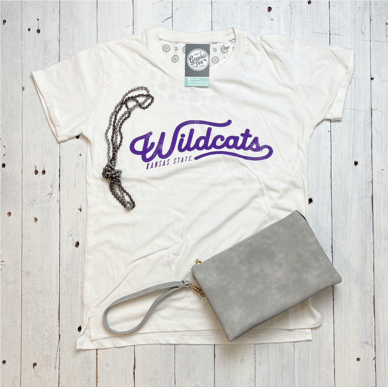 Kansas State Short Sleeve Crewneck Vintage Boyfriend Top - The Graphic Tee