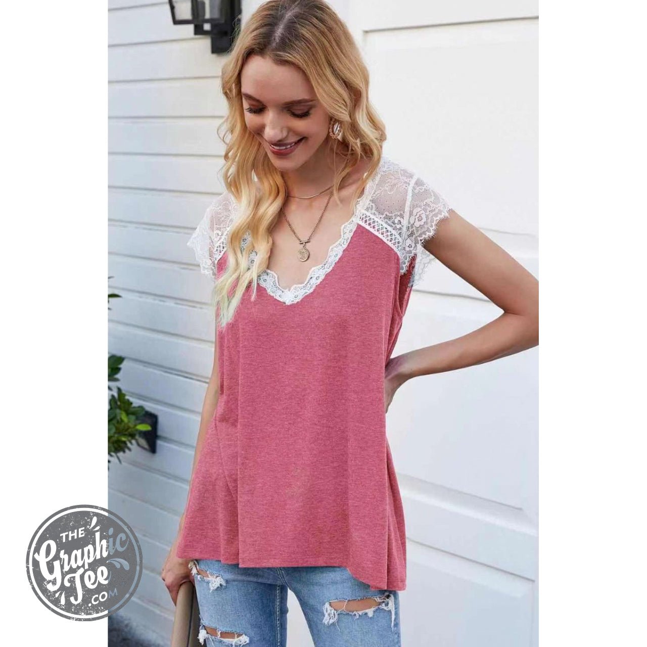 Leah Lace Knit Tank - The Graphic Tee