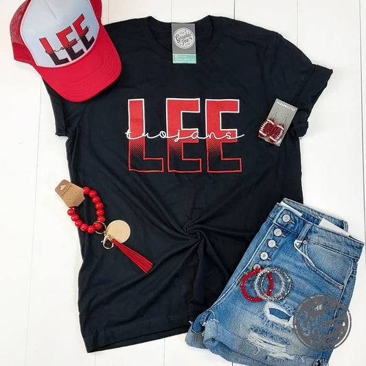 Lee Trojans Two Tone Black Short Sleeve Tee - The Graphic Tee