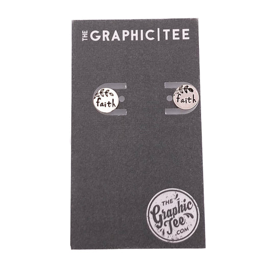 Let Your Faith Be Bigger Than Your Fear 9.5mm Sterling Silver Studs - The Graphic Tee