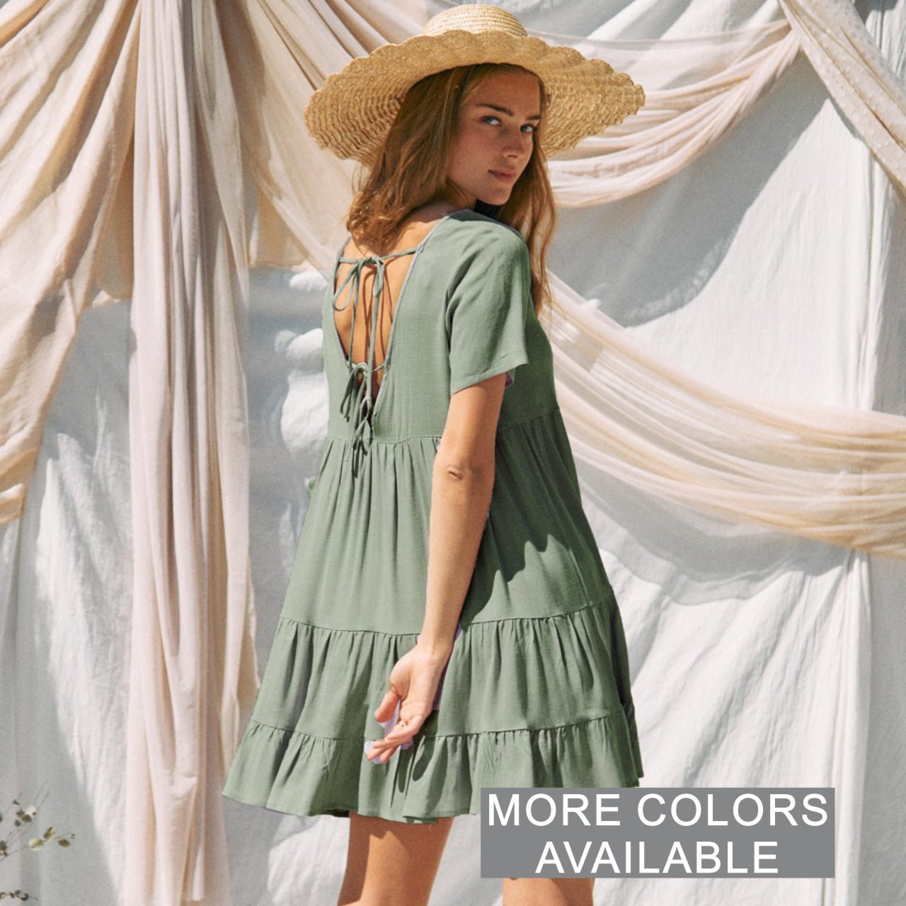 Lilly Linen Button Down Tiered Dress - The Graphic Tee