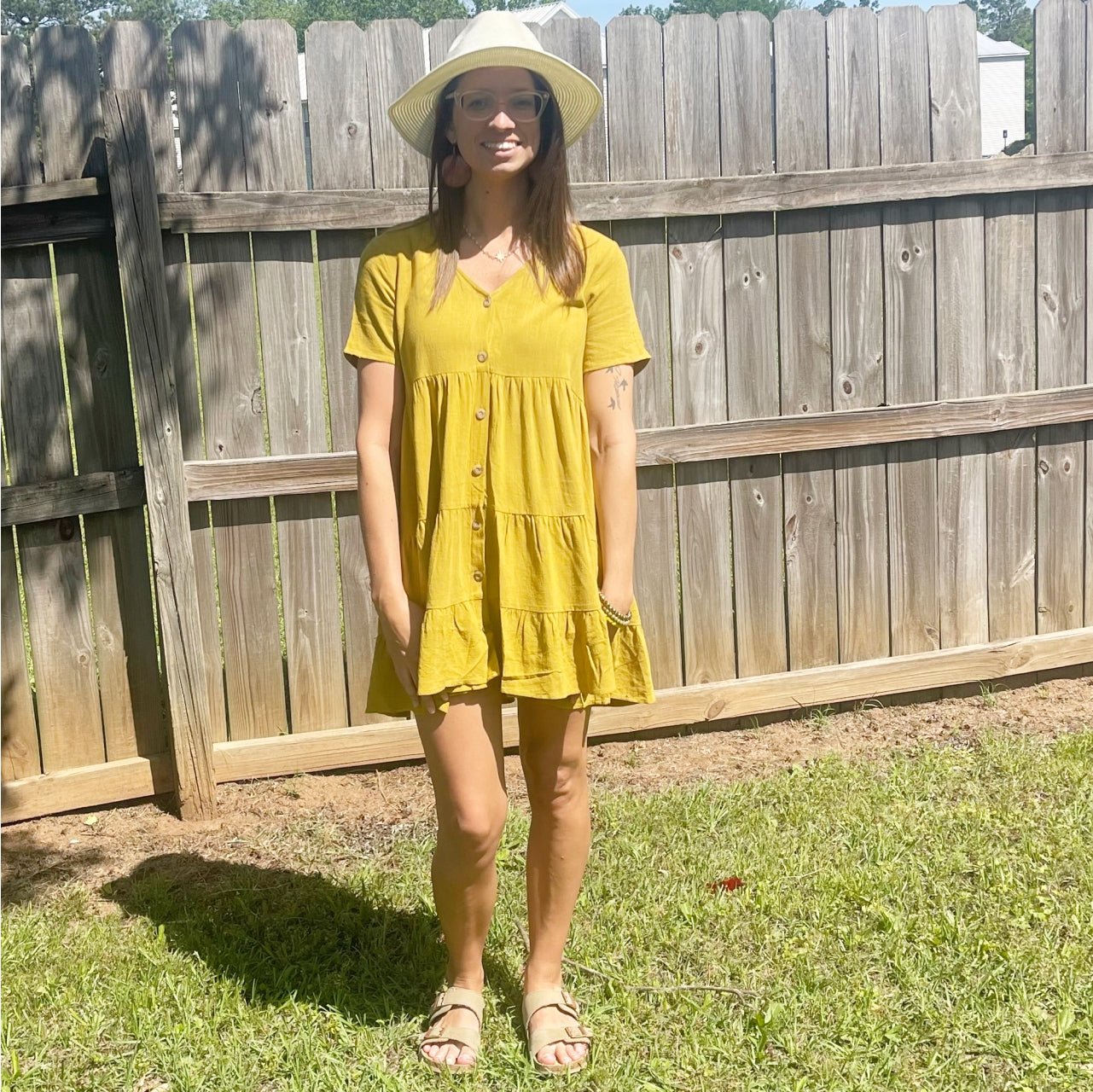 Lilly Linen Button Down Tiered Dress - The Graphic Tee