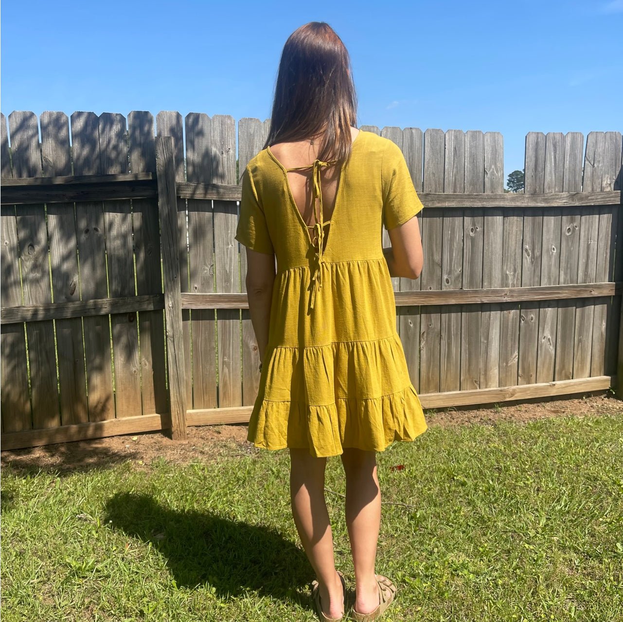 Lilly Linen Button Down Tiered Dress - The Graphic Tee