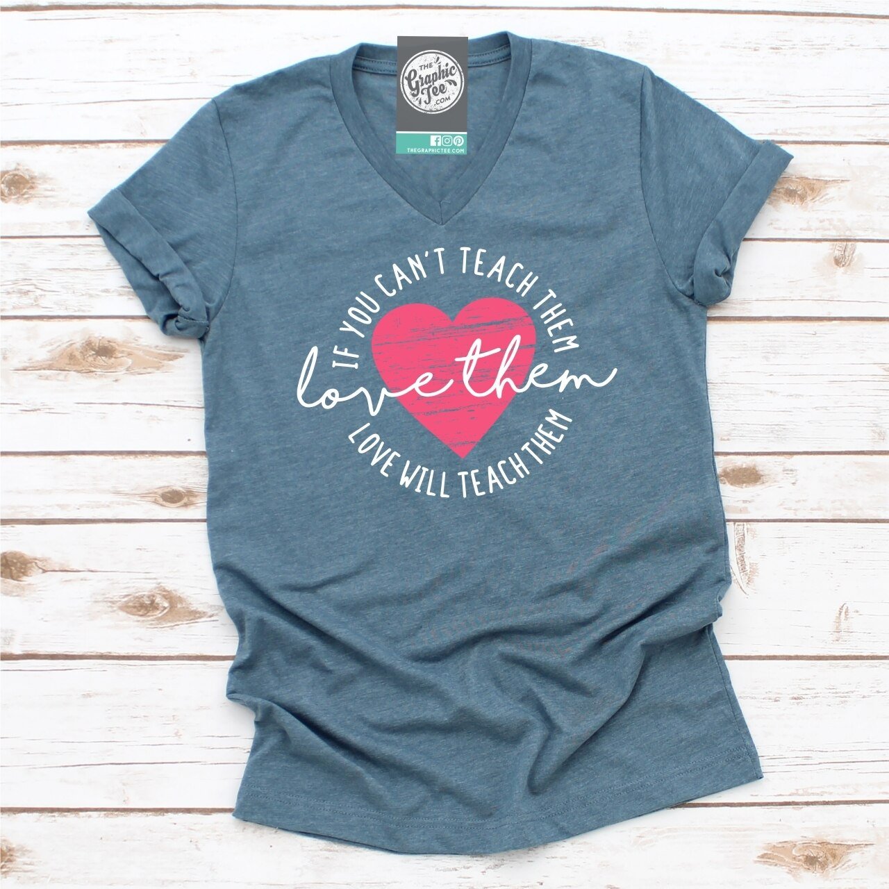 Love Them - Unisex V-Neck Tee - The Graphic Tee