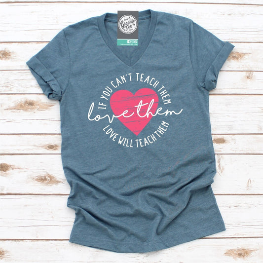 Love Them - Unisex V-Neck Tee - The Graphic Tee