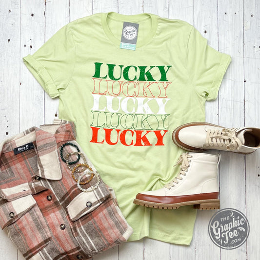 Lucky Lucky Lucky Short Sleeve Tee - The Graphic Tee