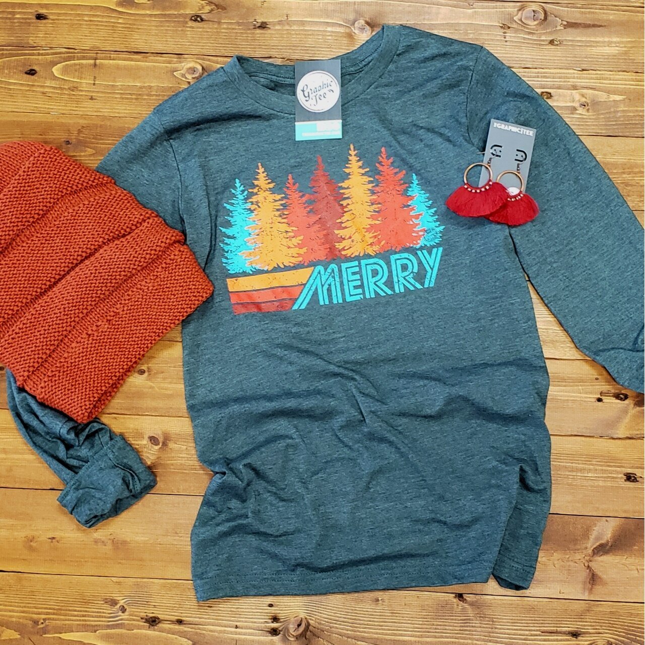 Merry - Retro Long Sleeve Tee - The Graphic Tee